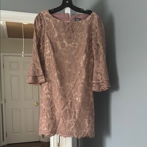 Vince Camuto Pink Sheath Dress with Puff Sleeves